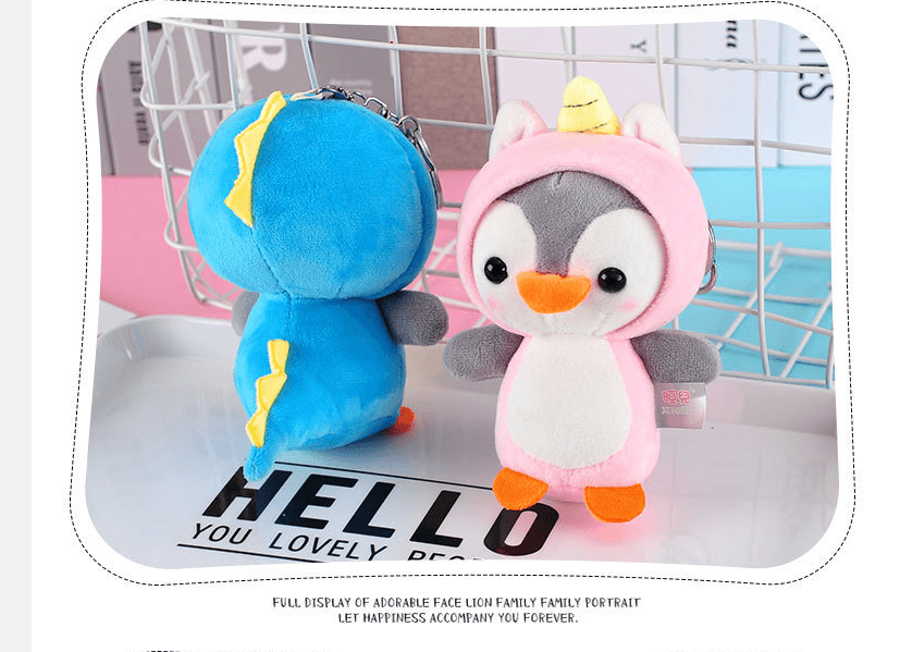 Porte-clés en peluche Cosplay Pingouin