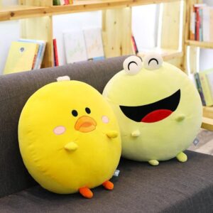 Oreiller peluche animal rond