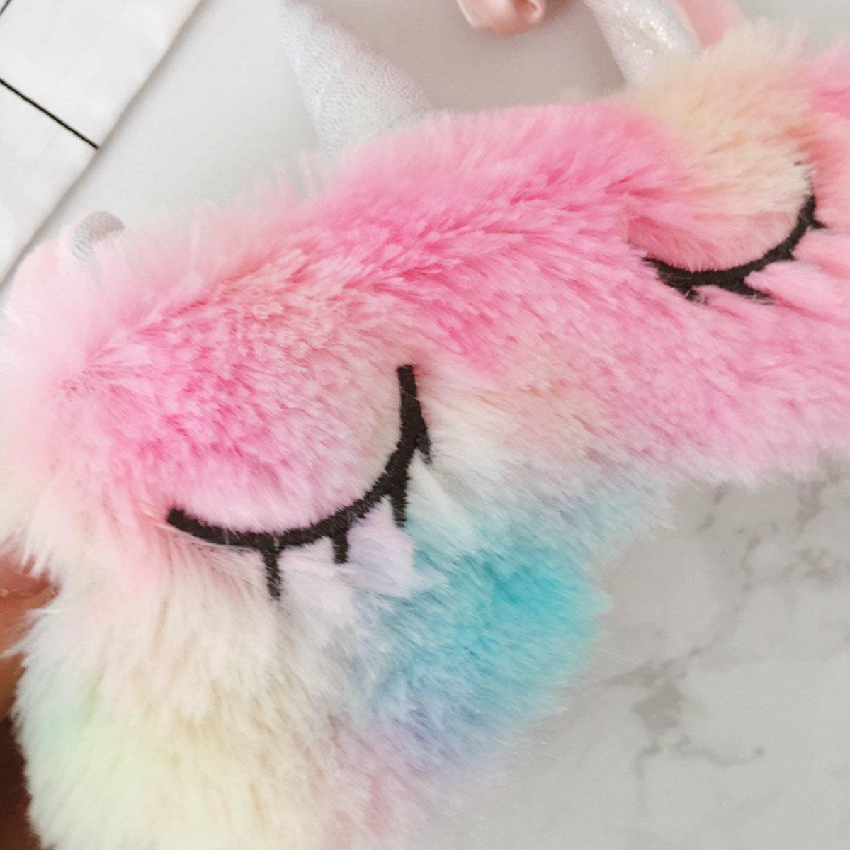 Chaussons, masques, sacs à cordon, bandeaux pour cheveux, peluches licornes – Image 2