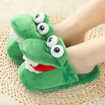 Chausson coton crocodile bouche bouger peluche mignonne