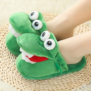 Chausson coton crocodile bouche bouger peluche mignonne