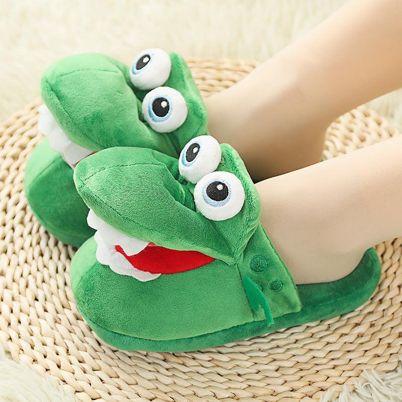 Chausson coton crocodile bouche bouger peluche mignonne
