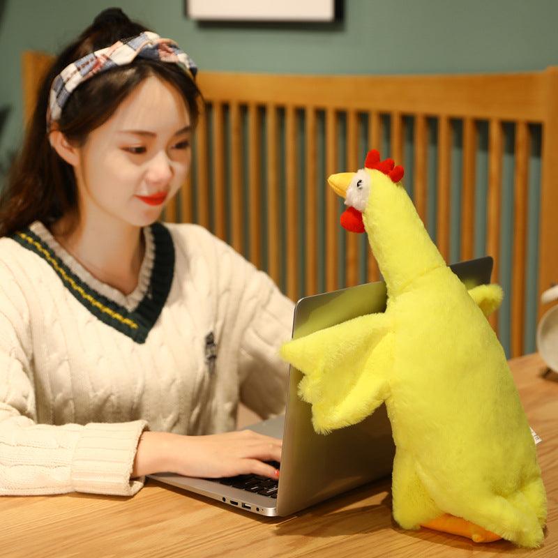 Peluche poulets géants jaunes et blancs, parfaits comme oreiller pour le corps – Image 2