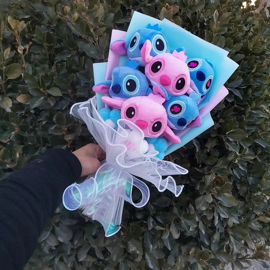 Anime Lilo and Stitch Bouquet Cartoon Stuffed Plush Doll Toy Animals Valentine's Day Christmas Birthday Wedding Party Gifts – Image 6