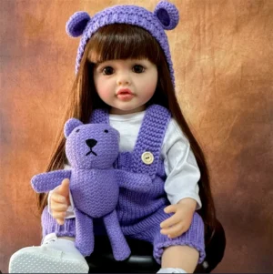 Poupée reborn réaliste en silicone et vinyle, jouet princesse pour enfant.