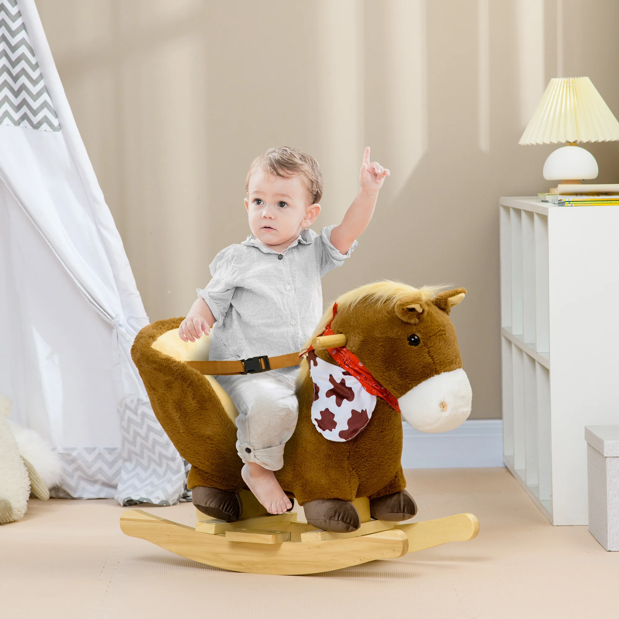 Homcom Rocking Horse for Babies 18-36 Months with Sounds – Image 4