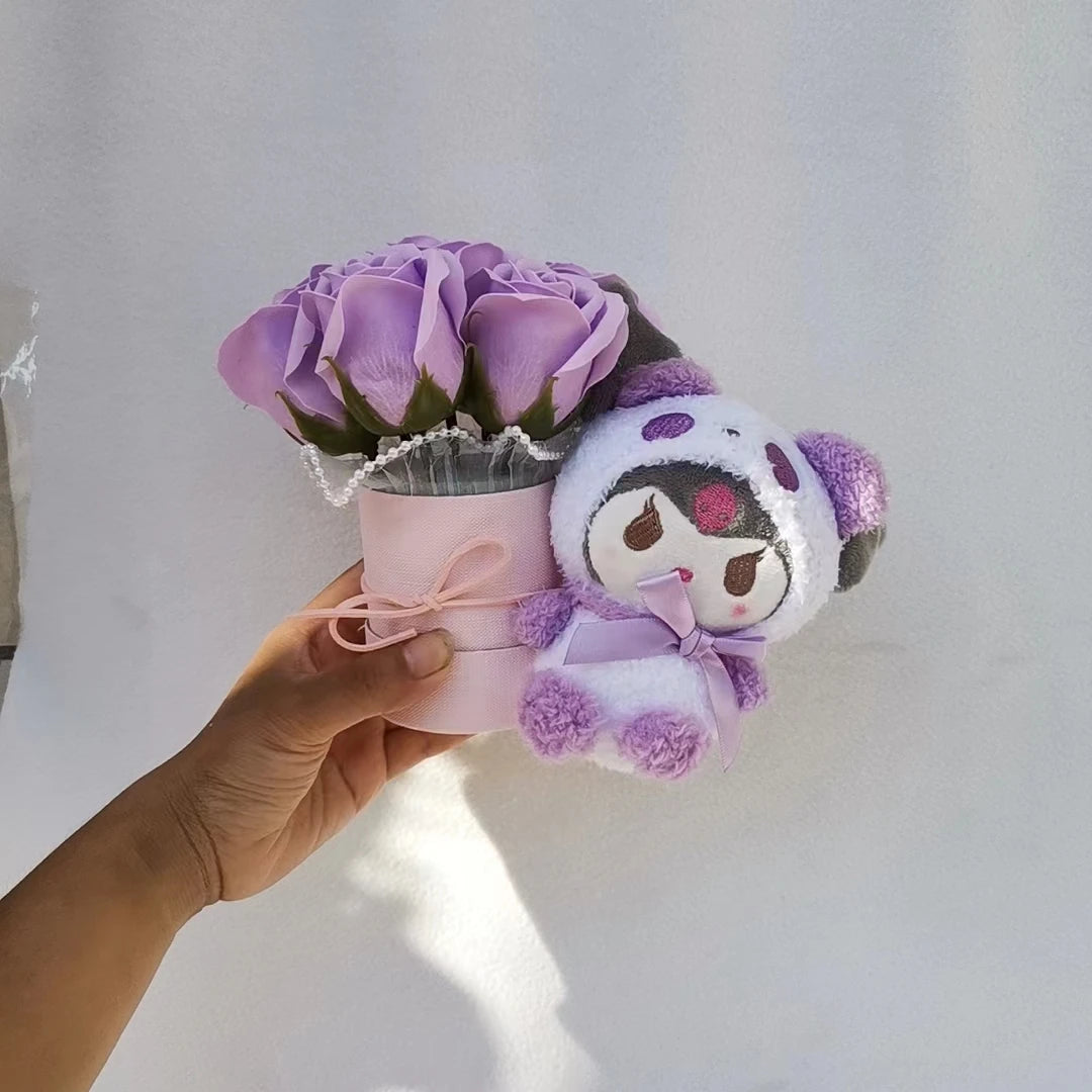 Christmas Gifts Sanrio Plush Flowers Bouquet Kuromi Plushie Soft Doll Animals Valentine's Day Birthday Wedding Party Gift – Image 2