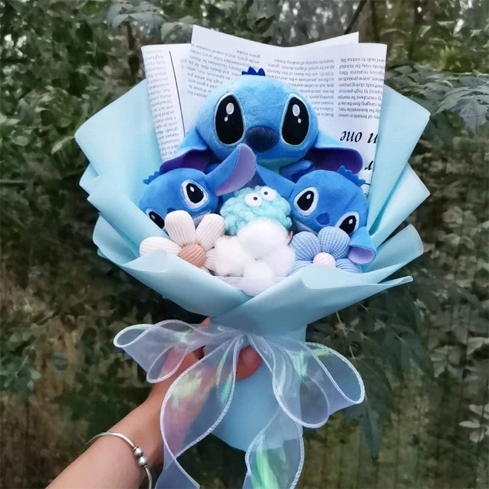 Anime Stitch Flower Bouquet Cartoon Lilo Stitch Plush Toy Doll Bouquet Children Xmas Birthday Valentine Graduation Gift – Image 6