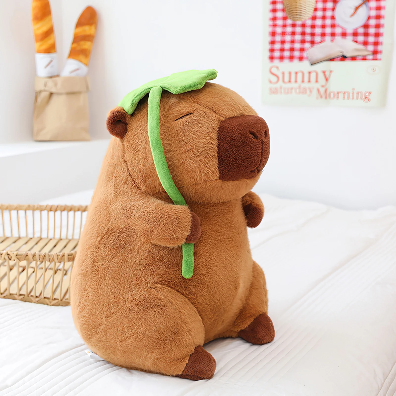Peluche Capybara Feuille de Lotus, Cadeau d'Anniversaire pour Fille. – Image 2