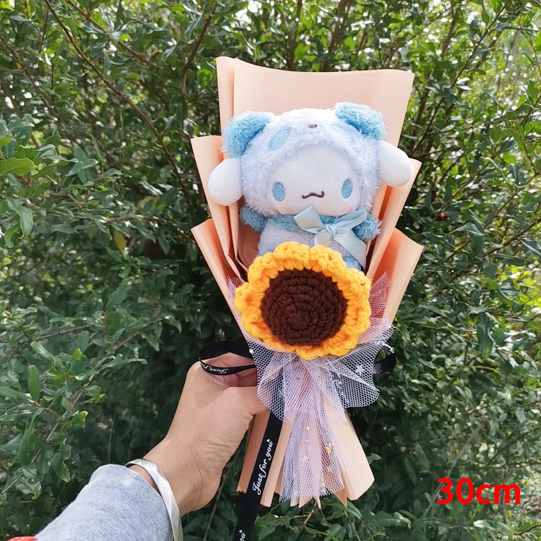 Christma Sanrio Kuromi Hello Kitty Cinnamoroll Cartoon Plush Bouquet Rose Wedding Party Decoration Valentine's Day Gift Promotio – Image 9