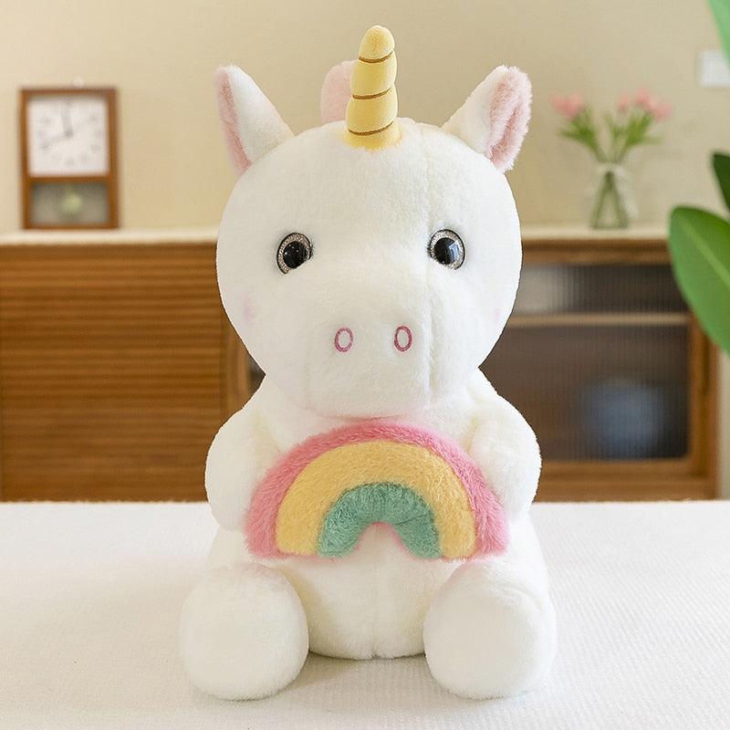 Adorable peluche licorne tenant un arc-en-ciel – Image 2