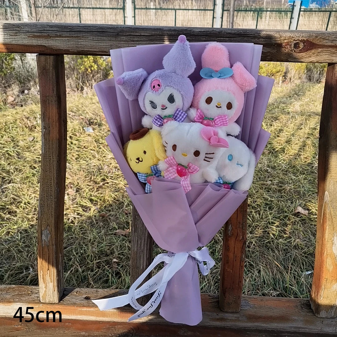 Kuromi My Melody Hello Kitty Cinnamoroll Anime Plush Bouquet Doll Toy Valentine's Day Girls Birthday Christmas Graduation Gift – Image 5