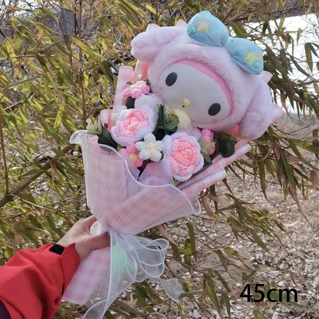 Hot Plush Bouquet Hello Kitty Kuromi My Melody Cinnamoroll Anime Plush Doll Toy Woman Valentine's Day Girls Christmas Gifts – Image 5