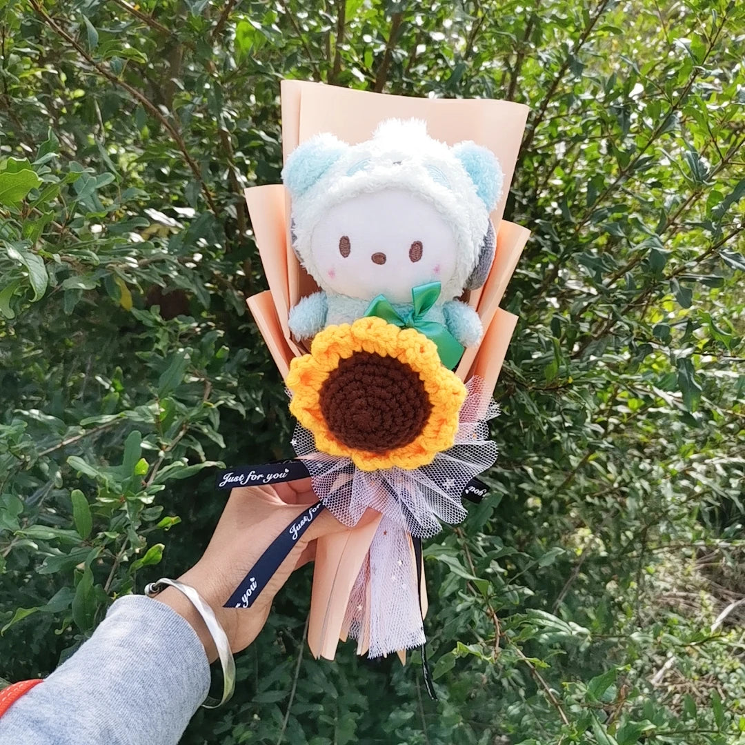 Sanrio Kuromi My Melody Cinnamoroll Hello Kitty Plush Sunflower Bouquet Gift Valentine's Day Graduation Xmas Girl Friend Gifts – Image 3