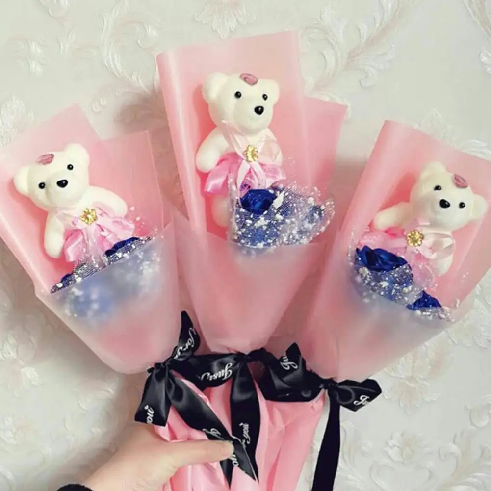 Bouquet Ours Glace Diamant pour Cadeau Saint-Valentin – Image 3