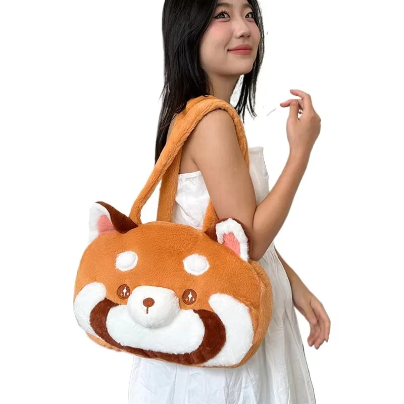 Sac à dos en peluche panda roux, adorable sac bandoulière – Image 4