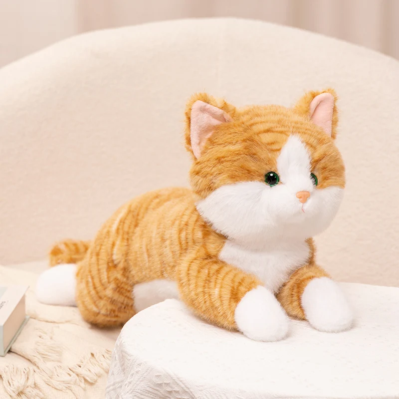 Peluche Chat Couché Réaliste 3 Couleurs – Image 3