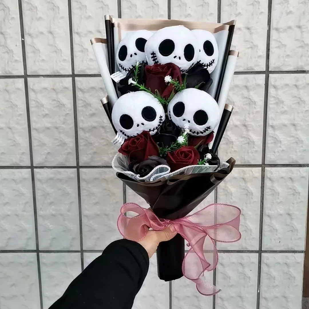Halloween Jack Skellington Plush Bouquet Doll Toys Stuffed Terror Skull Ghost Christmas Day/Birthday/Valentine's Day Gifts – Image 3