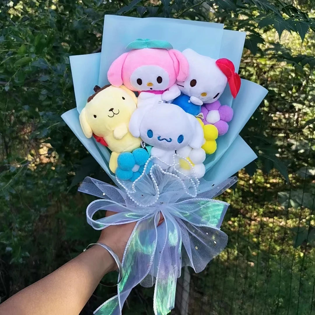 Anime Kuromi My Melody Cinnamoroll Kt Cat Cartoon Bouquet Kawaii Plush Doll Toy Kids Birthday Valentine's Day Christmas Gifts – Image 5