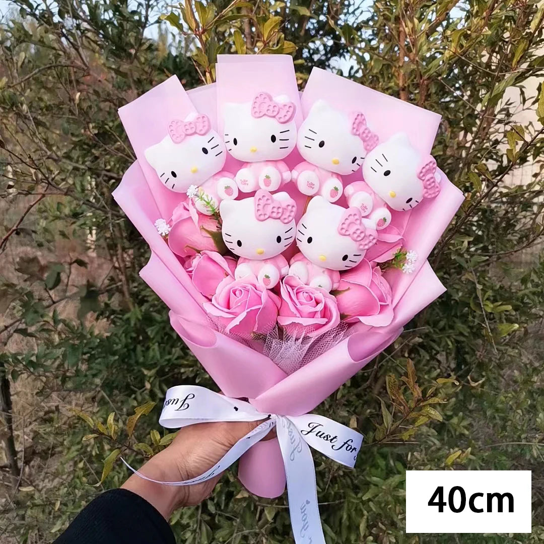 Bouquet Fleur Peluche Chat Hello Kitty - Bouquet de Fleurs Savon – Image 17