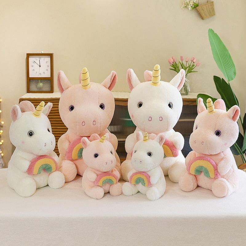 Adorable peluche licorne tenant un arc-en-ciel – Image 4