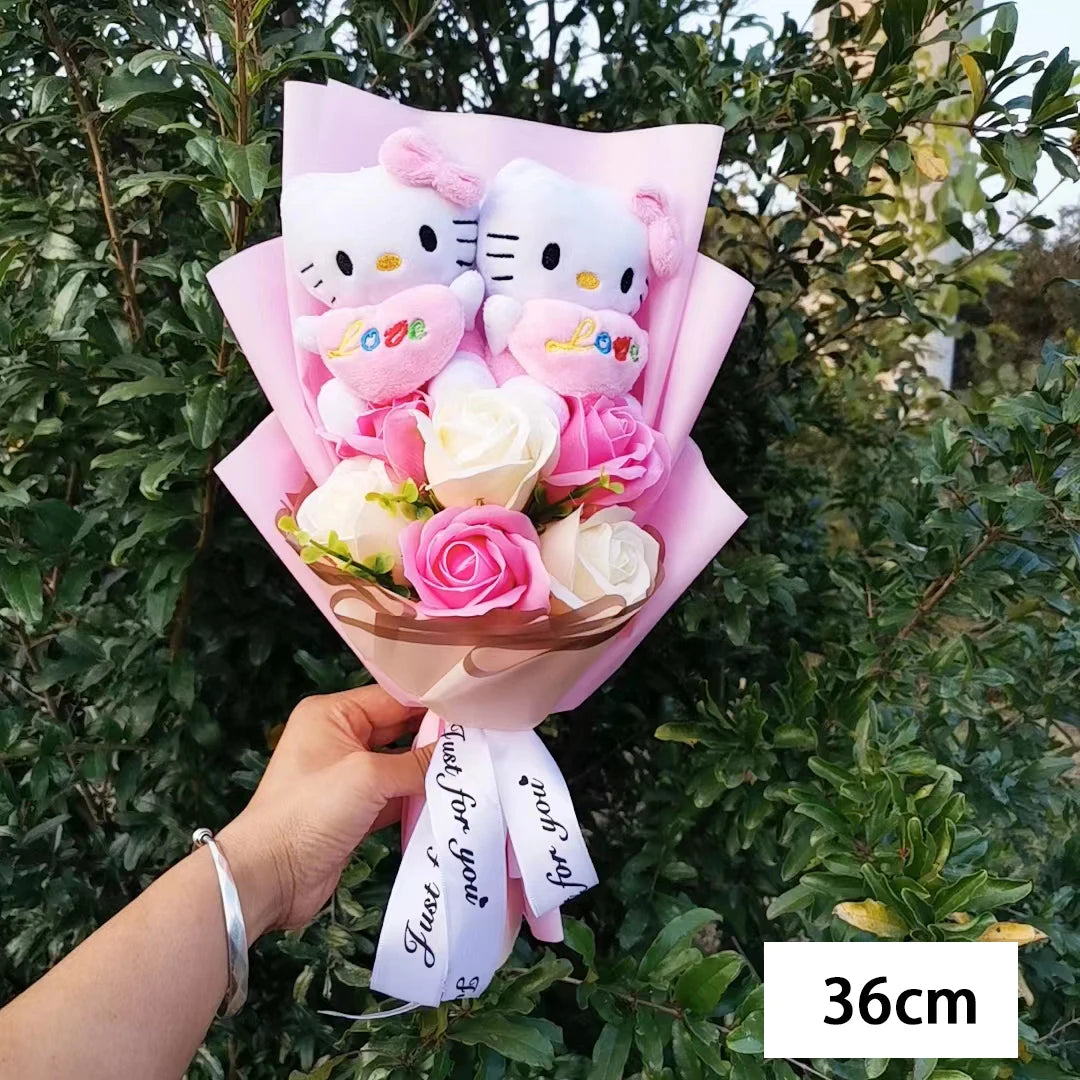 Bouquet Fleur Peluche Chat Hello Kitty - Bouquet de Fleurs Savon – Image 16