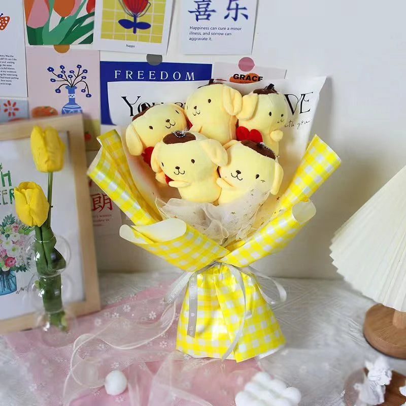 Anime Kuromi My Melody Cinnamoroll Kt Cat Cartoon Bouquet Kawaii Plush Doll Toy Kids Birthday Valentine's Day Christmas Gifts – Image 4