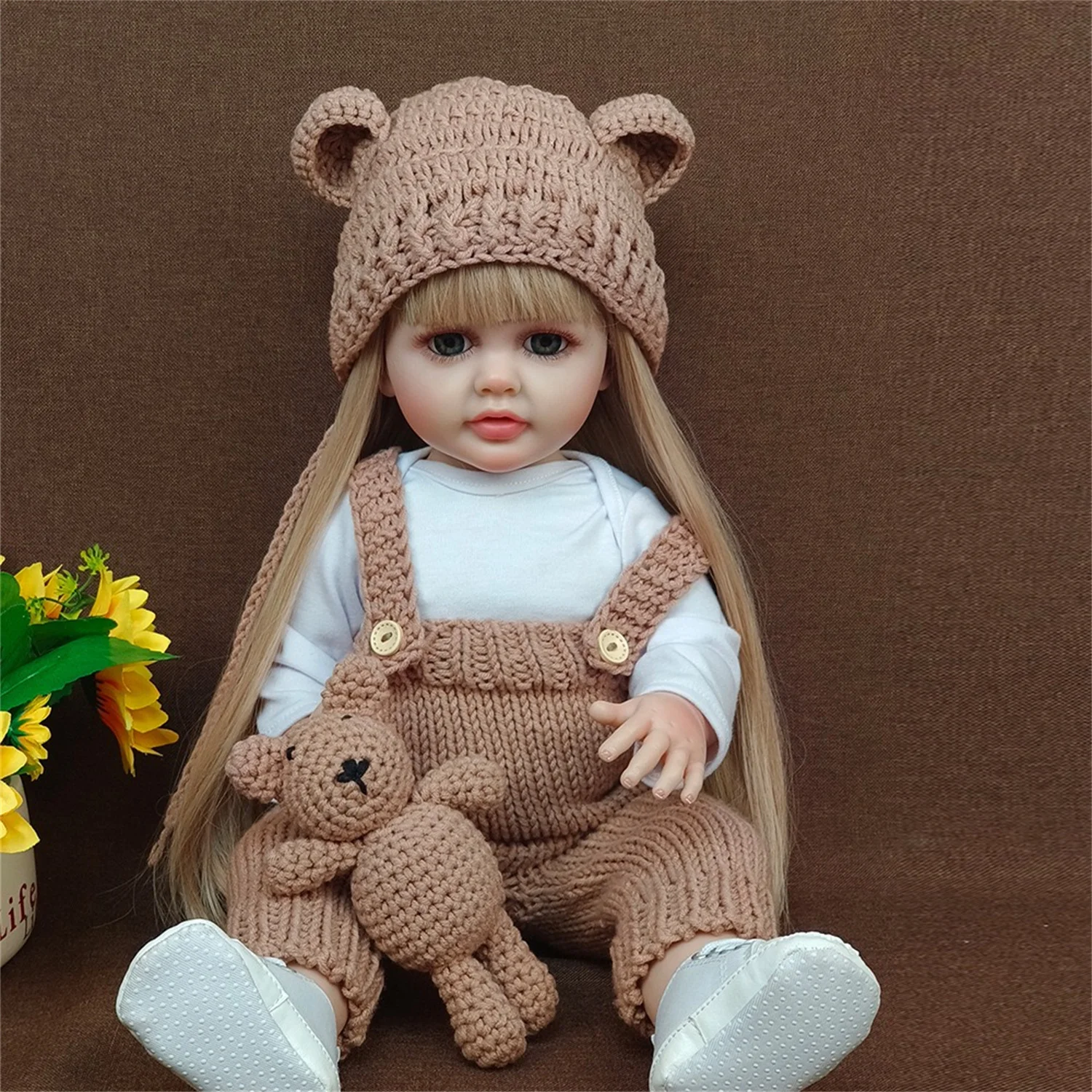 Poupée reborn réaliste en silicone et vinyle, jouet princesse pour enfant. – Image 9