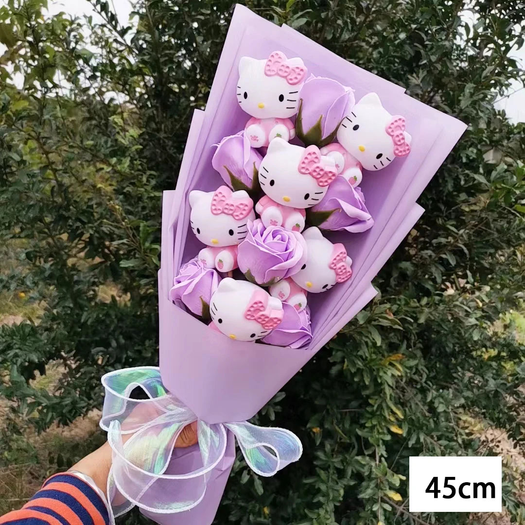 Bouquet Fleur Peluche Chat Hello Kitty - Bouquet de Fleurs Savon – Image 11