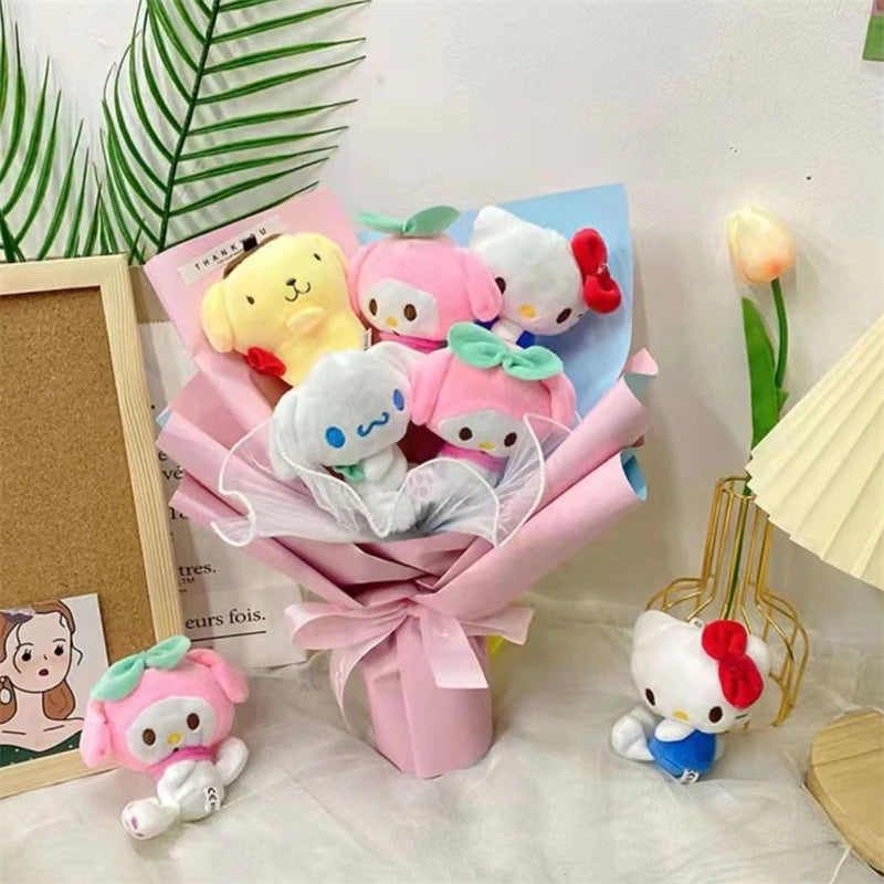 Anime Kuromi My Melody Cinnamoroll Kt Cat Cartoon Bouquet Kawaii Plush Doll Toy Kids Birthday Valentine's Day Christmas Gifts – Image 6