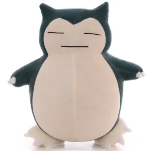 Peluche géante Snorlax, avec étui en similicuir kawaii et coussin.