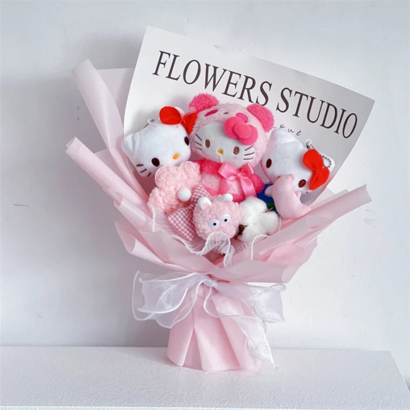 Anime KT Cat Plush Dolls Toys Cartoon Creative Bouquet Stuffed Animals Christmas Valentine's Day Birthday Halloween Gifts – Image 2