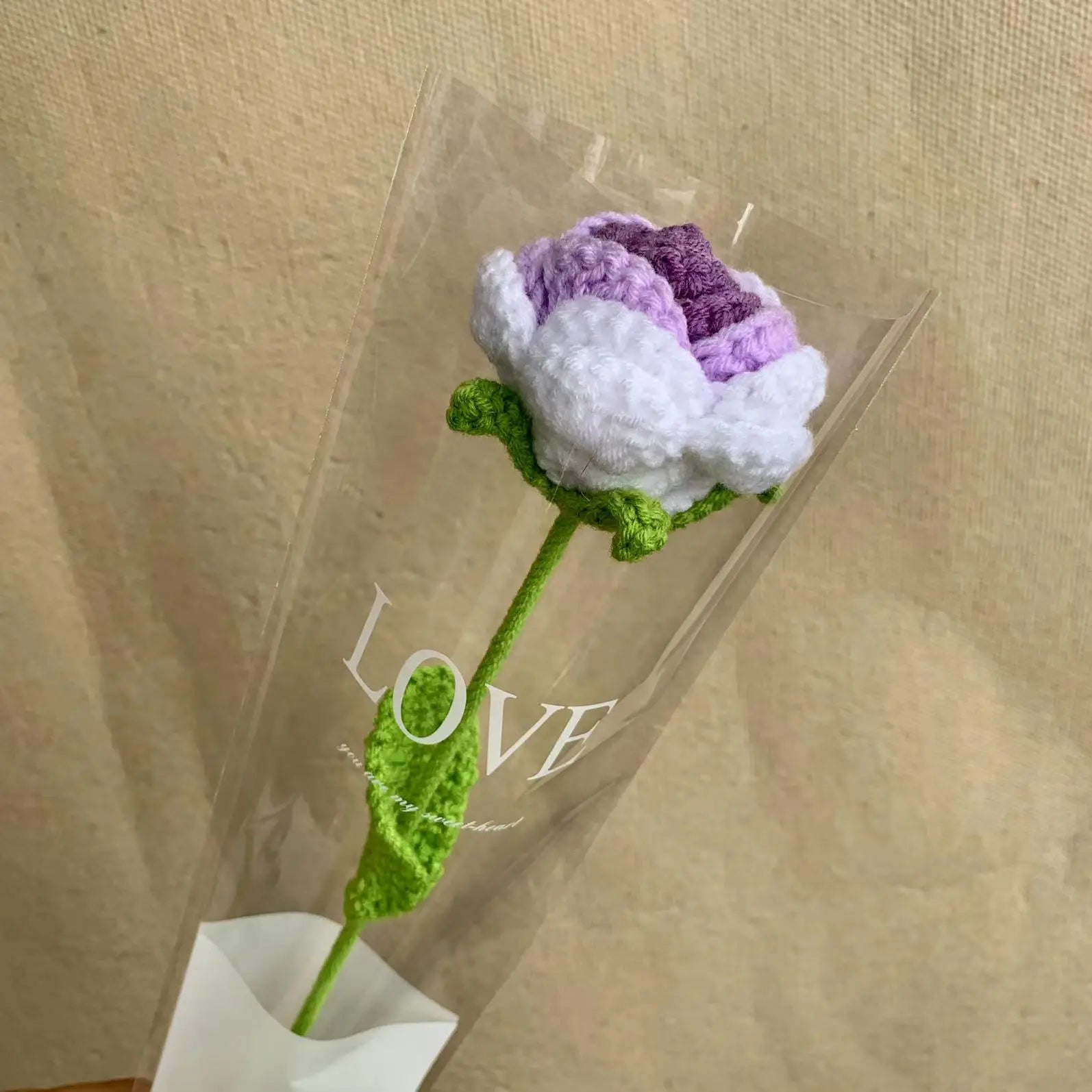 Creative Bouquet Knitted Roses Carnations Flowers Hand-Knitted Birthday Crochet Teacher's Day Valentine Christmas Gifts – Image 2