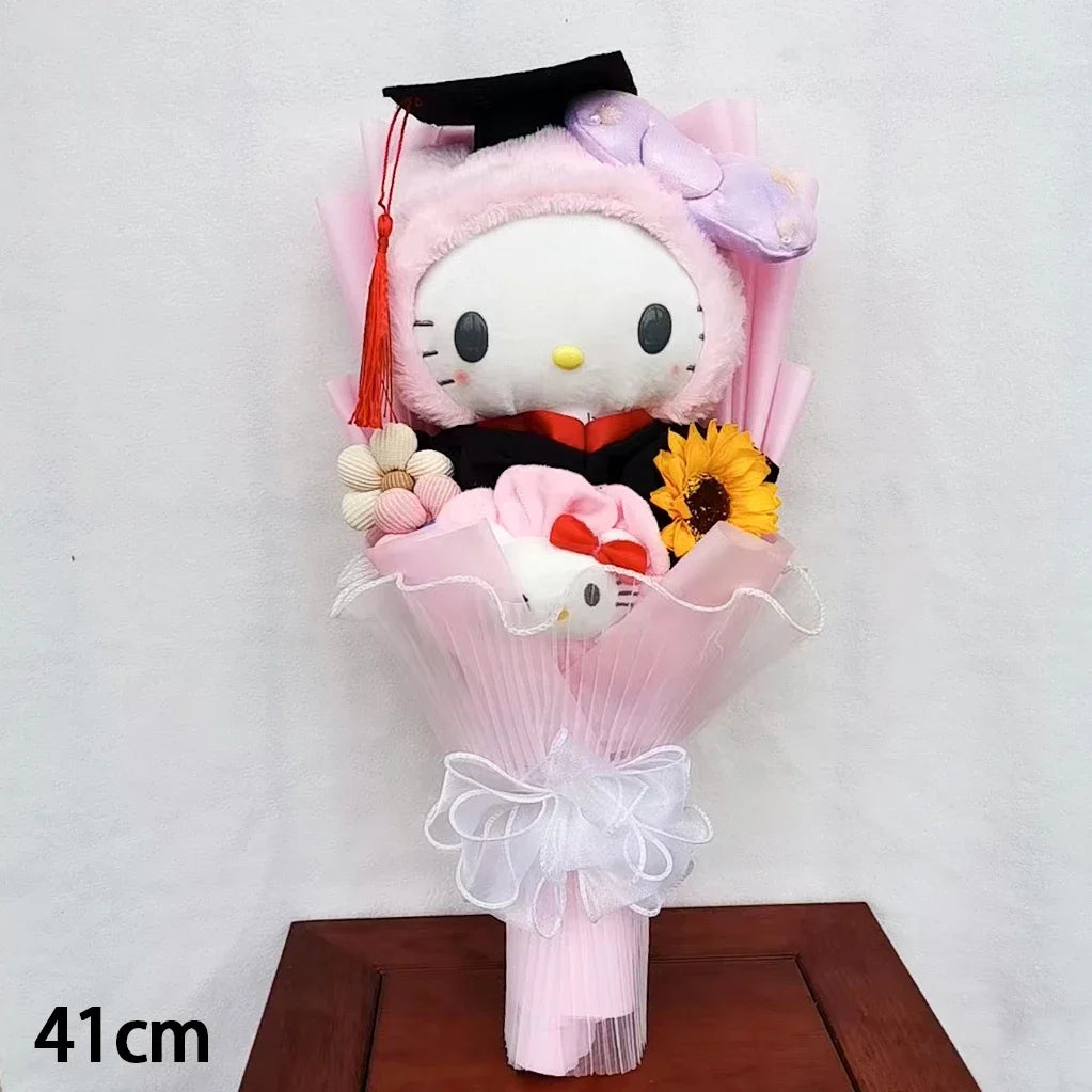 Kuromi My Melody Hello Kitty Graduation Bouquet Sanrioed Anime Plush Doll Toy Valentine's Day Christmas Surprise Holiday Gifts – Image 4