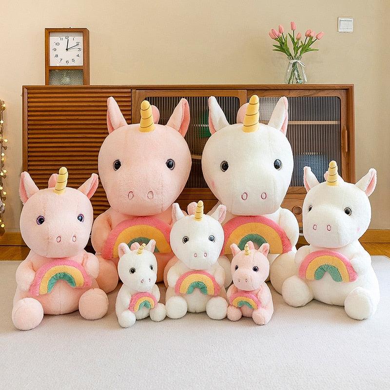 Adorable peluche licorne tenant un arc-en-ciel – Image 3