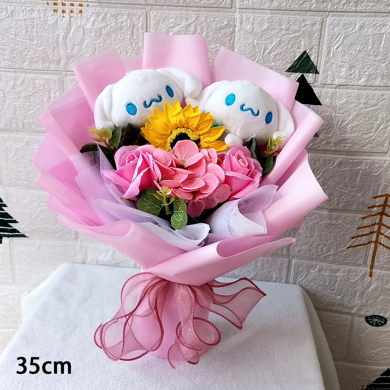 Anime My Melody Plush Toy Cinnamoroll Teddy Bear Cartoon Flower Bouquet Valentine's Day Christmas Birthday Holiday Gifts – Image 6