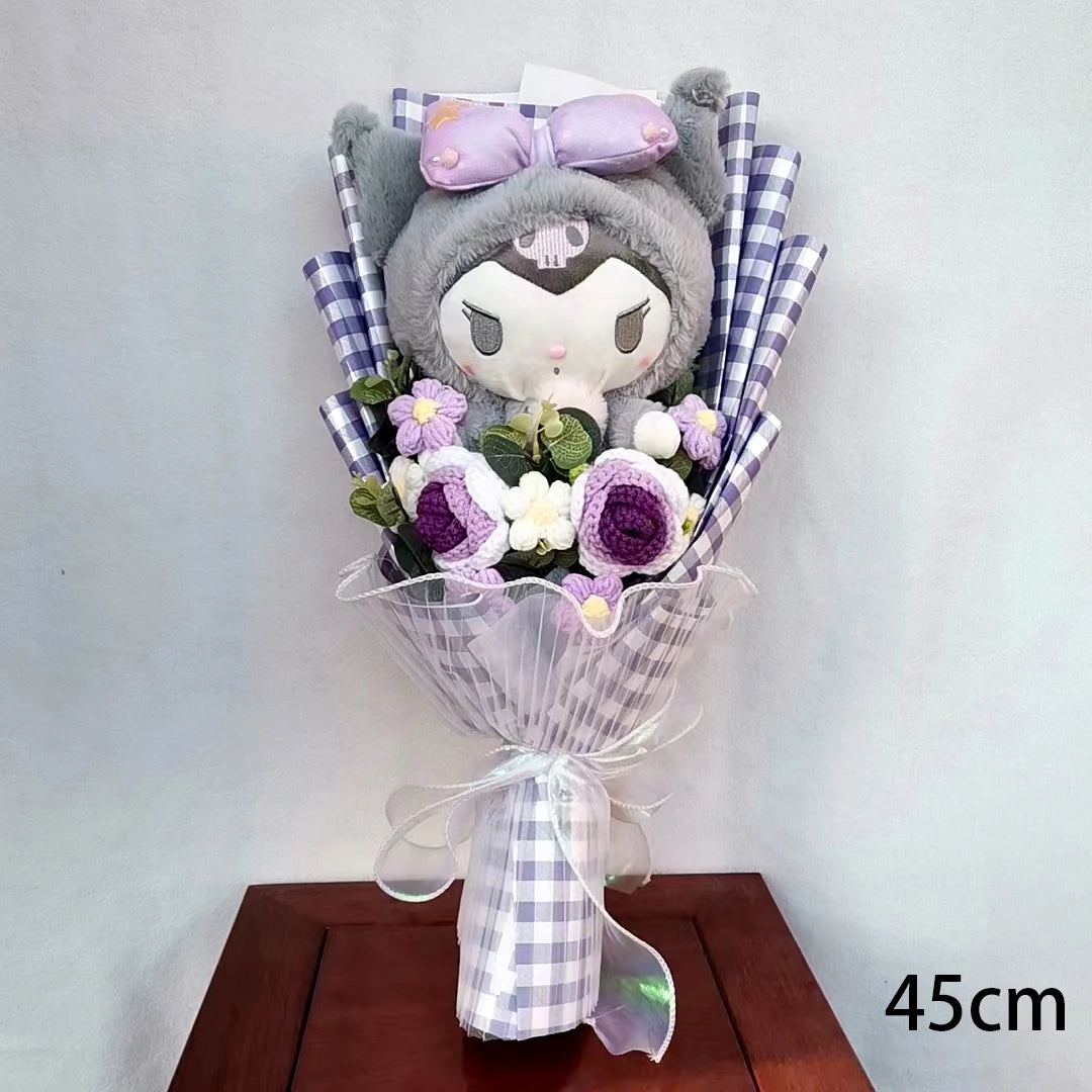 Hot Plush Bouquet Hello Kitty Kuromi My Melody Cinnamoroll Anime Plush Doll Toy Woman Valentine's Day Girls Christmas Gifts – Image 6