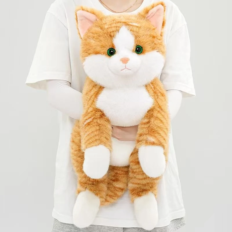 Peluche Chat Couché Réaliste 3 Couleurs