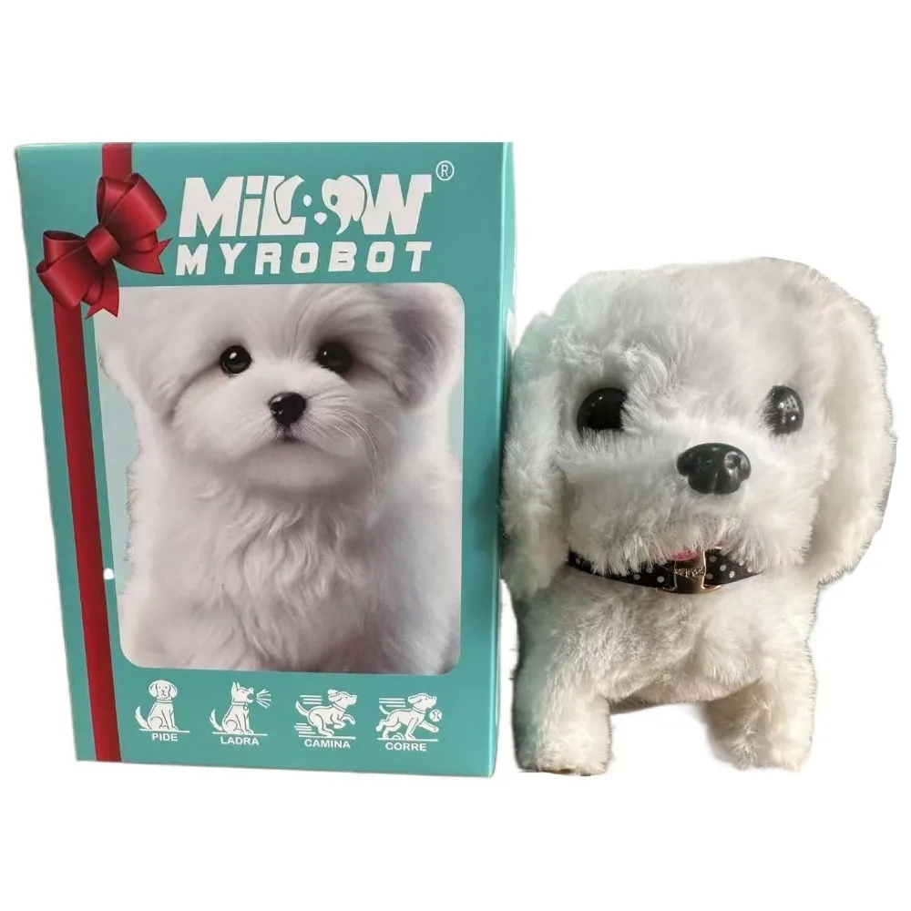 Peluche réaliste, chiot robot interactif.marche doucement. – Image 3