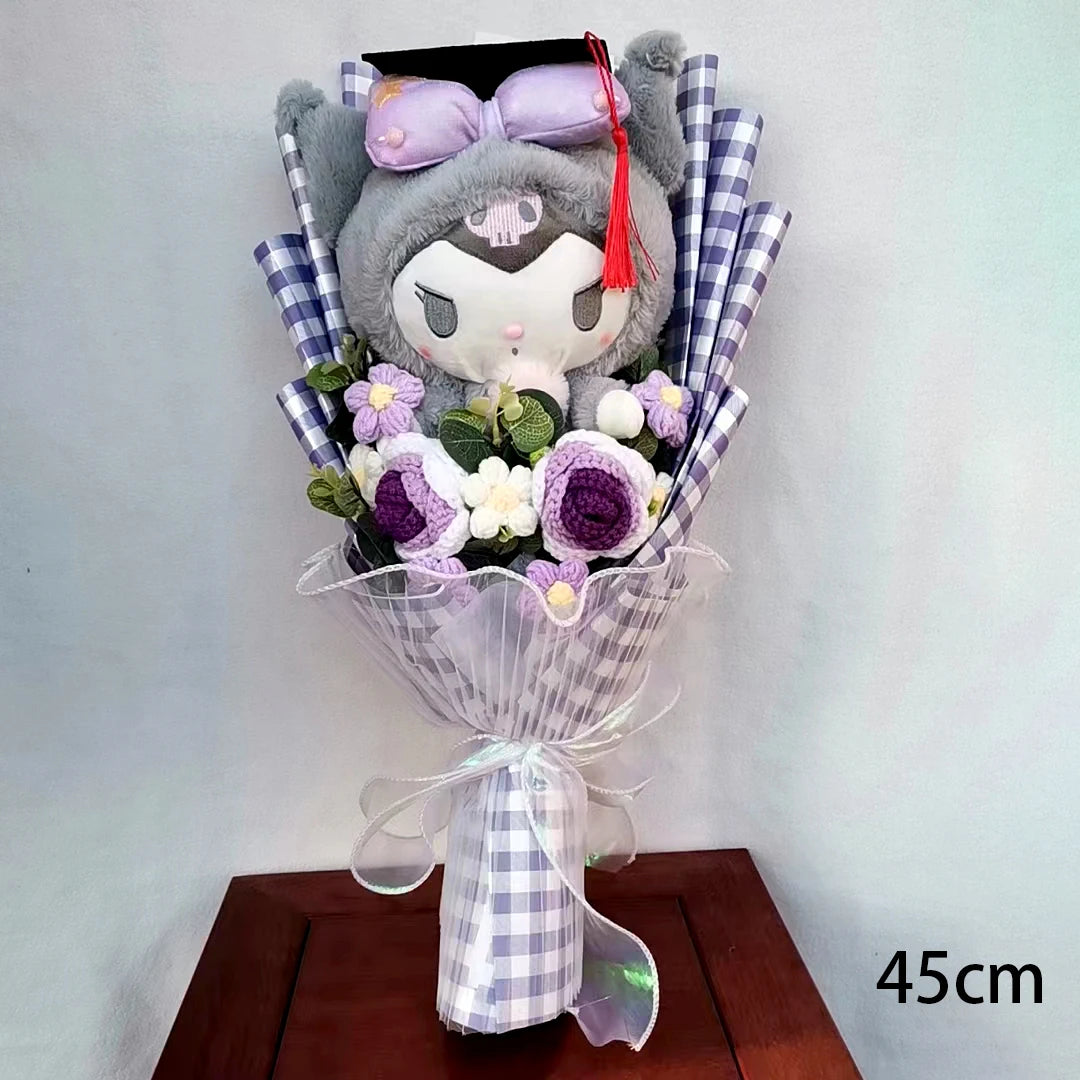 Hot Plush Bouquet Hello Kitty Kuromi My Melody Cinnamoroll Anime Plush Doll Toy Woman Valentine's Day Girls Christmas Gifts – Image 7