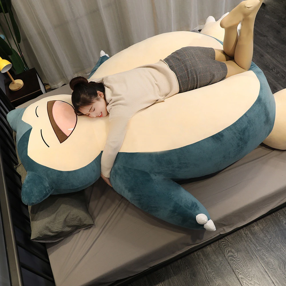 Peluche géante Snorlax, avec étui en similicuir kawaii et coussin. – Image 4