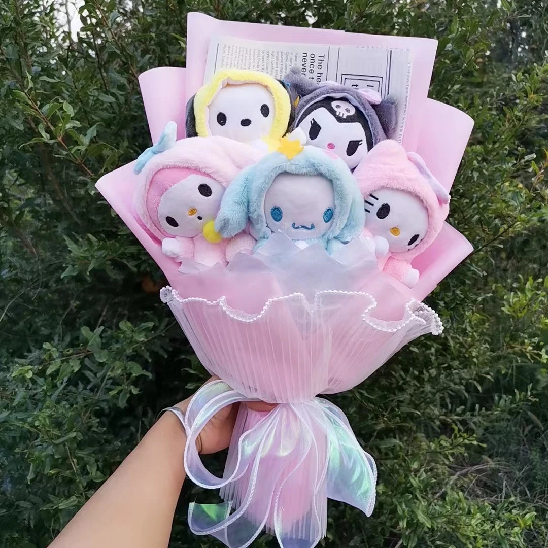 Navy Sanrio Anime Plush Doll Toy Hello Kitty My Melody Cinnamoroll Cartoon Bouquet Girlfriend Birthday Valentine's Day Gift – Image 8