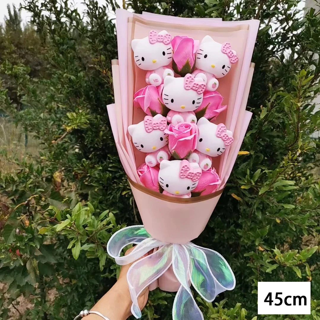 Bouquet Fleur Peluche Chat Hello Kitty - Bouquet de Fleurs Savon – Image 12