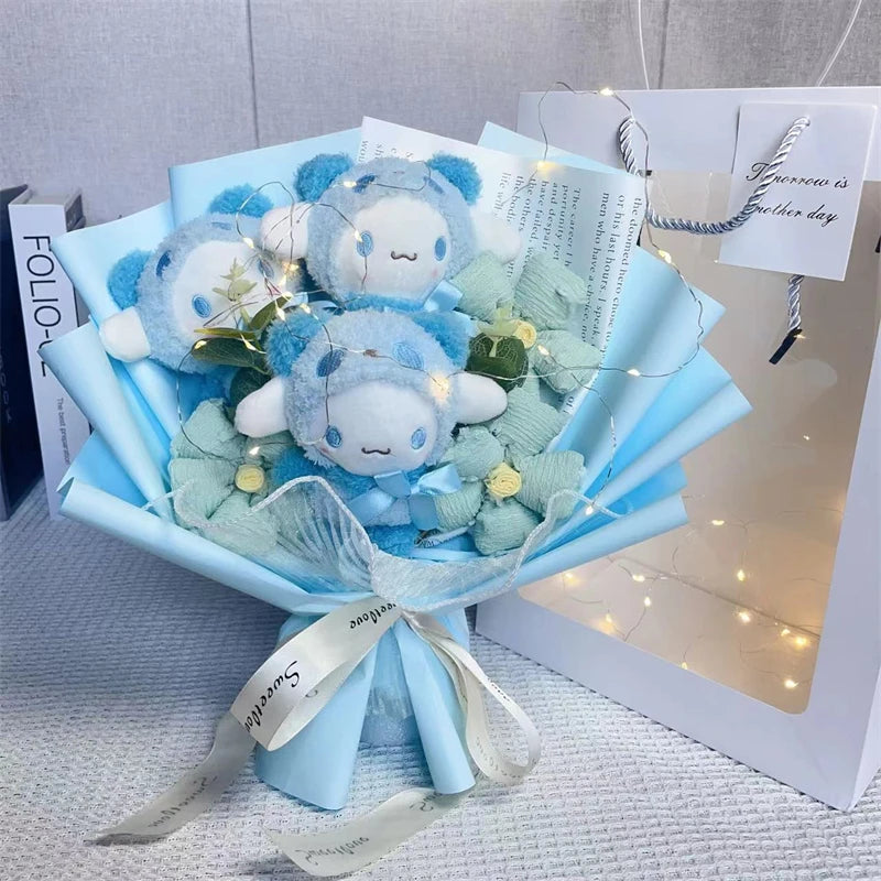 Cartoon Bouquet Kuromi My Melody Cinnamoroll Kt Cat Animation Plush Doll Toy Gift Box Valentine's Day Christmas Birthday Gifts – Image 5