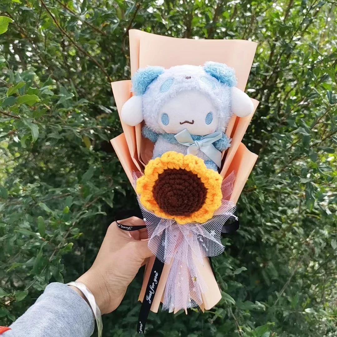 Sanrio Kuromi My Melody Cinnamoroll Hello Kitty Plush Sunflower Bouquet Gift Valentine's Day Graduation Xmas Girl Friend Gifts – Image 5