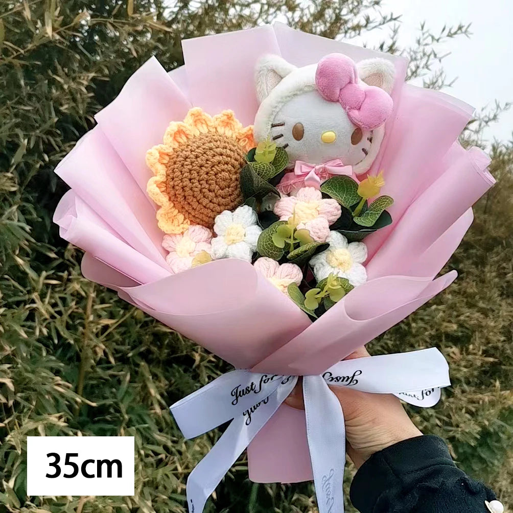 Hello Kitty Cartoon Plush Bouquet Anime Sanrio Rose Soap Flowers Doll Home Wedding Decoration Christmas Valentine's Day Gift – Image 15