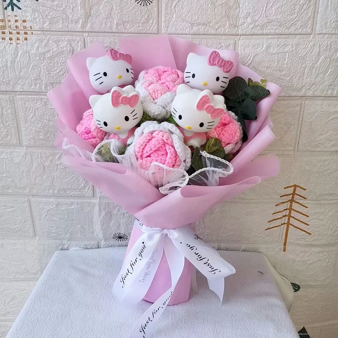 Hello Kitty Cartoon Plush Bouquet Anime Sanrio Rose Soap Flowers Doll Home Wedding Decoration Christmas Valentine's Day Gift – Image 18