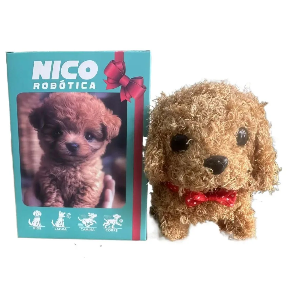 Peluche réaliste, chiot robot interactif.marche doucement. – Image 8