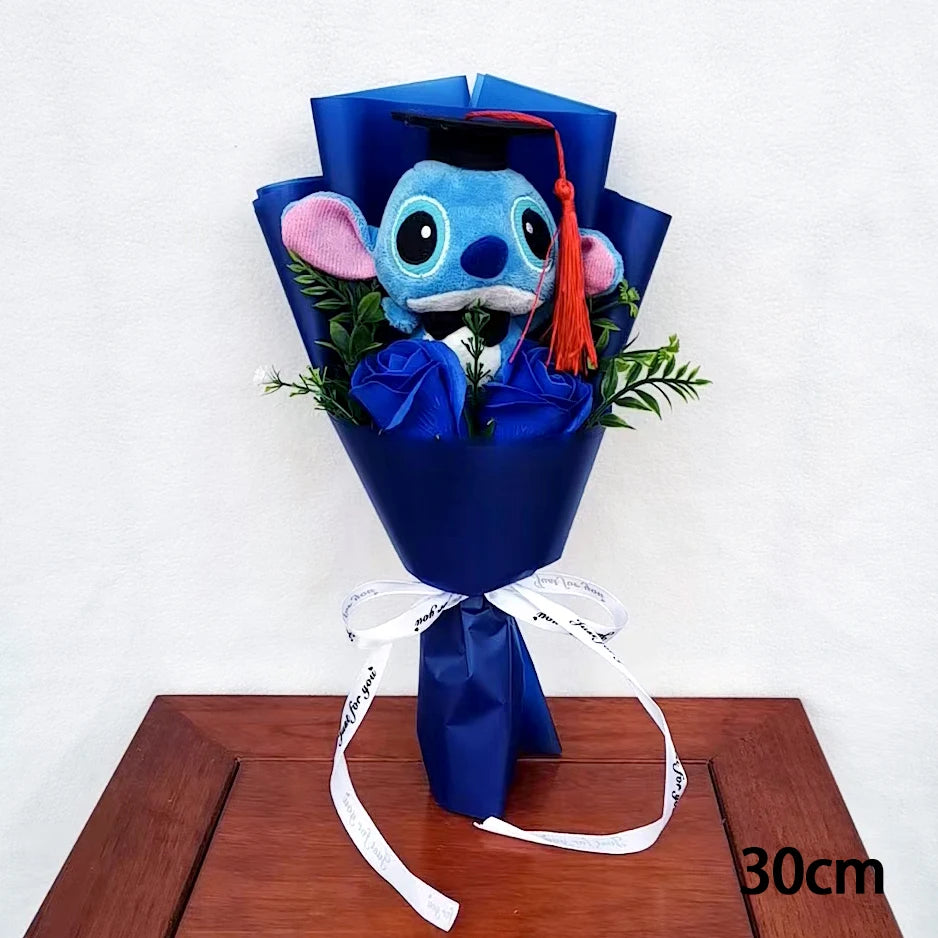 Anime Lilo and Stitch Graduation Bouquet Cartoon Stuffed Plush Doll Toy Animals Valentine's Day Christmas Birthday Party Gifts – Image 3