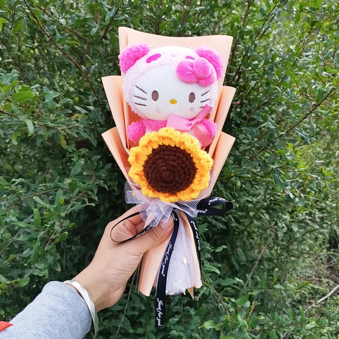 Sanrio Kuromi My Melody Cinnamoroll Hello Kitty Plush Sunflower Bouquet Gift Valentine's Day Graduation Xmas Girl Friend Gifts – Image 6